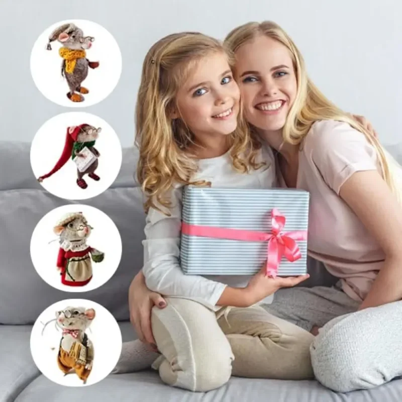 

LUSQI Christmas Craft Kit DIY Felt Mouse Handmade Ornament Beginner Sewing Set Holiday Home Decor Gift Idea