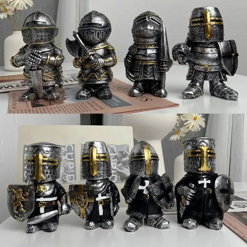 

Weird knick-knacks dolls, Luxury sense niche, European knight ornaments ,Vintage desk swing figures