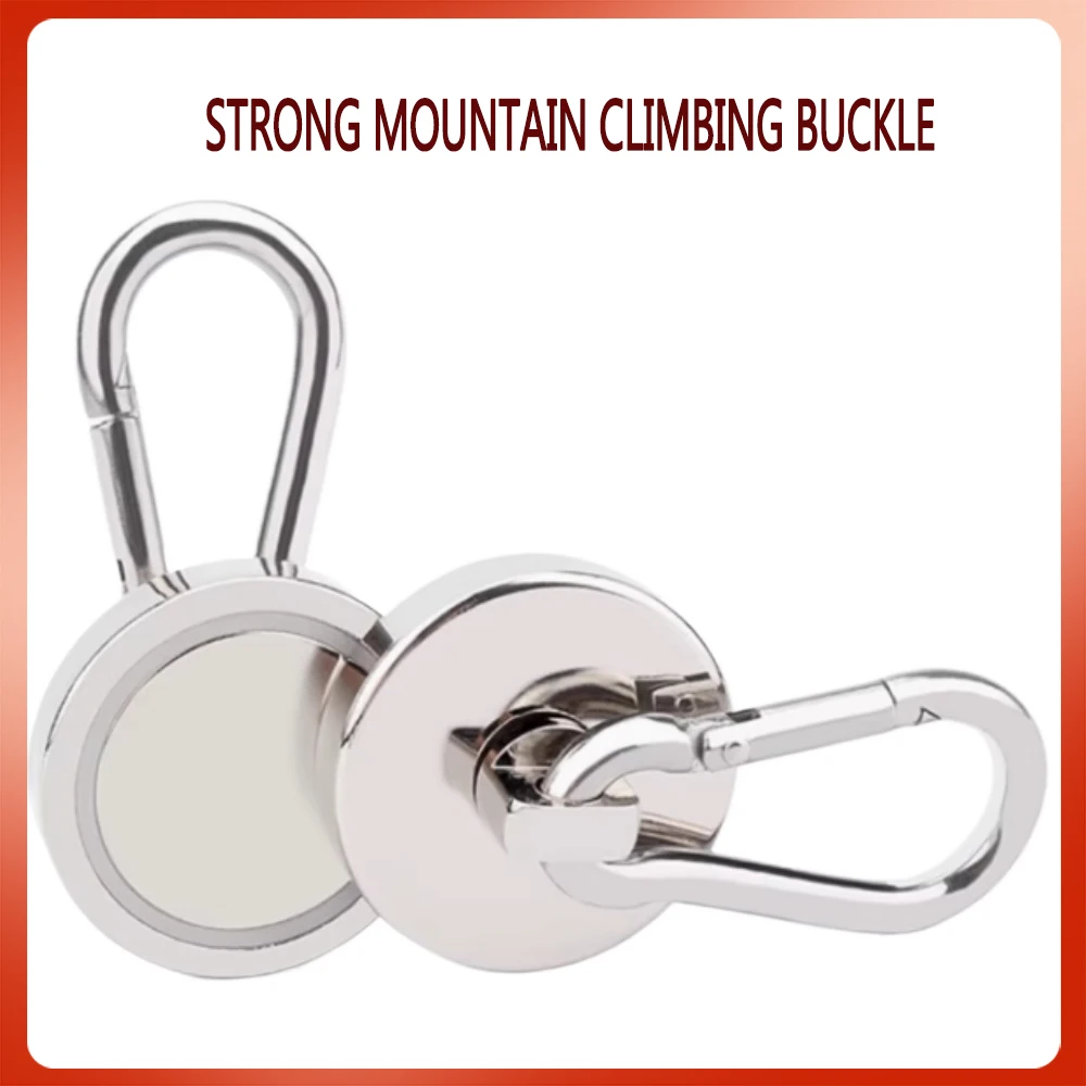 L20-L42mm Leistungsstarker runder magnetischer Saugnapf mit 360-Grad-Drehhaken, Bergsteigerschnalle, Topfmagnet