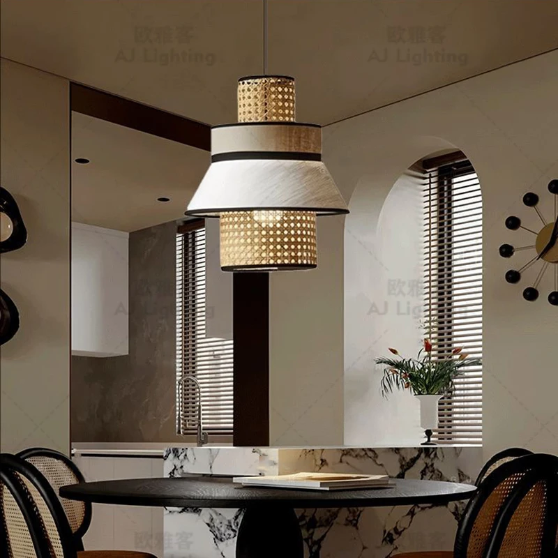 

Тканевый подвесной светильник в японском стиле в стиле ретро, лампа для чайной комнаты в стиле дзен для отеля, спальни, проживания в семье, ресторана, барной стойки