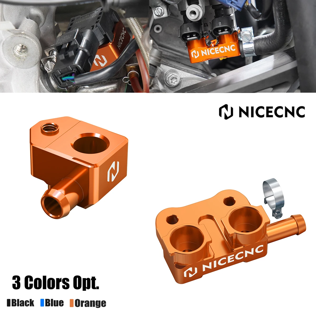 

For 2025 2024 KTM EXC 300 XC-W 250 SX 125 SX 250 XC 300 2023 TBI Crankcase Pressure Sensor Bracket High Flow Fuel Fitting Kit