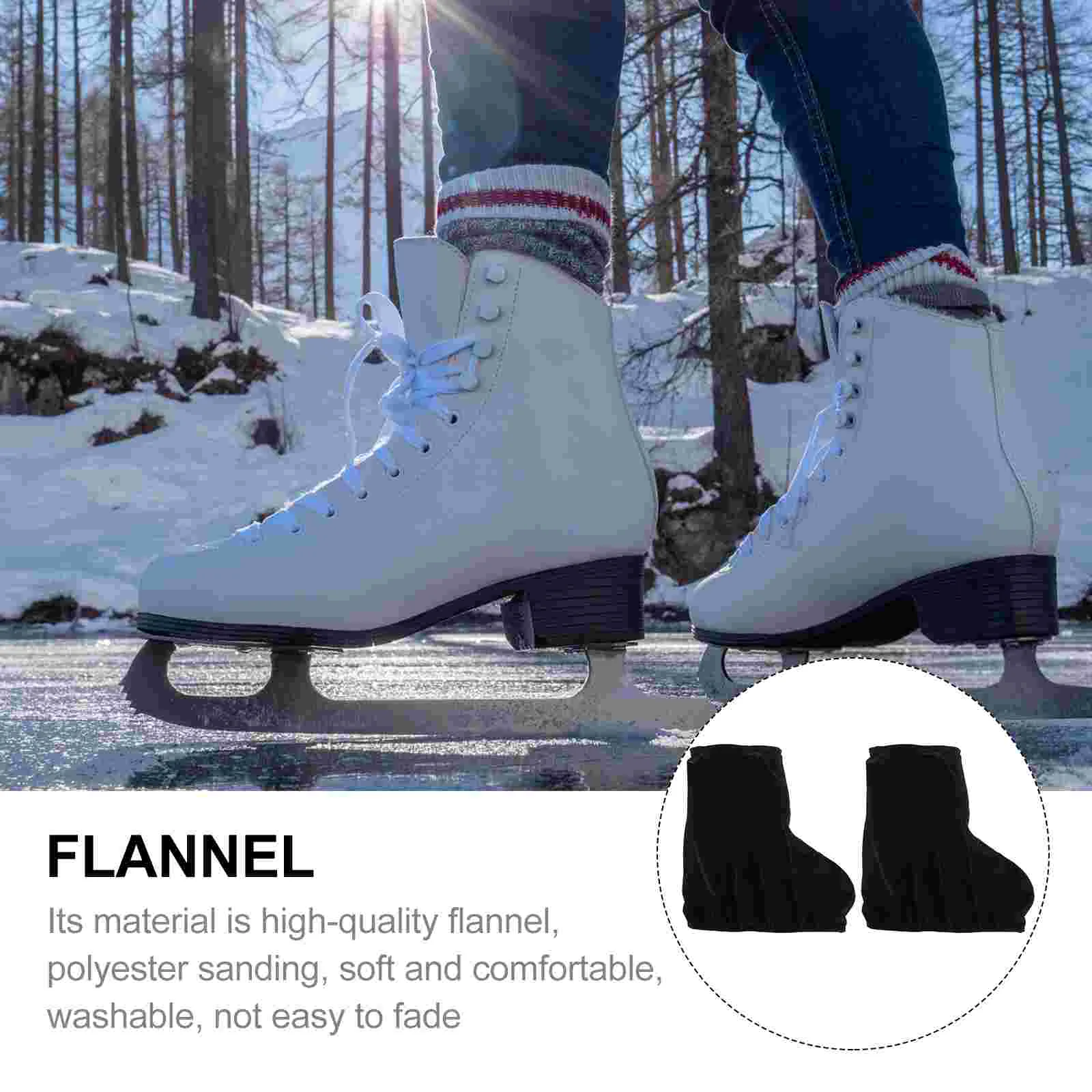 Roller Skating Set Ice Skate Protectors Boot Cover Elastic Shoe Covers Toe Sleeve Black Child