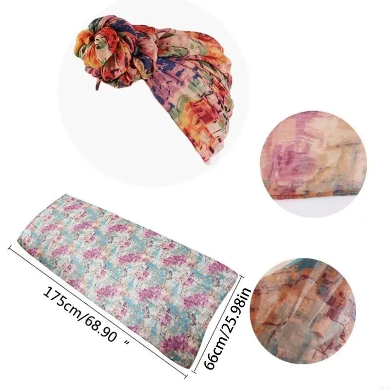 y5jd النساء العرقيان عتيقة عباد الثدي وشاح للرأس لف voile خفيفة الوزن شال طويلة حجاب التعادل تويست بعملة رأس القبعة #6