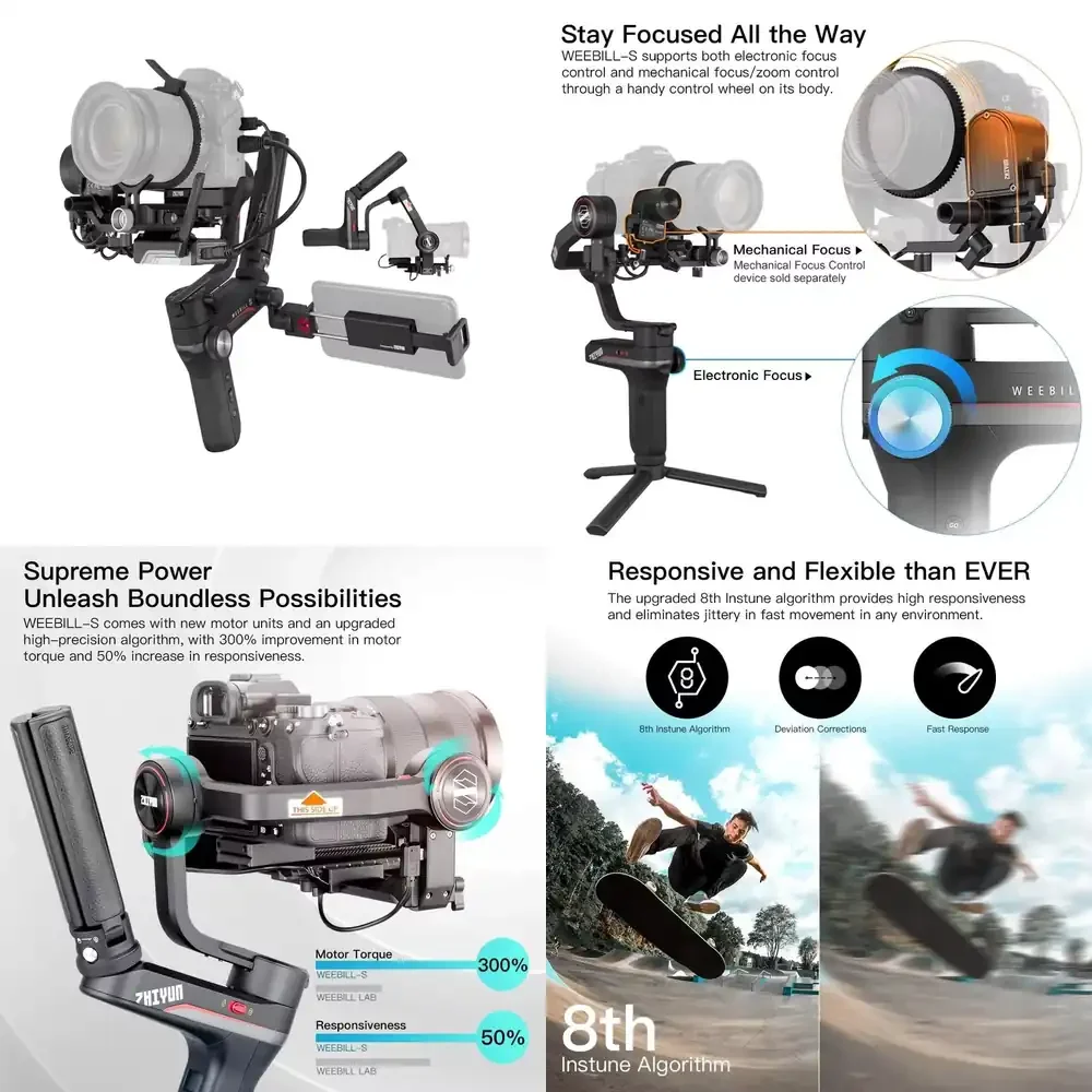 Weebill S 3 Axis Gimbal Handheld Stabilizer with Image Transmission for Mirrorless Cameras OLED Display