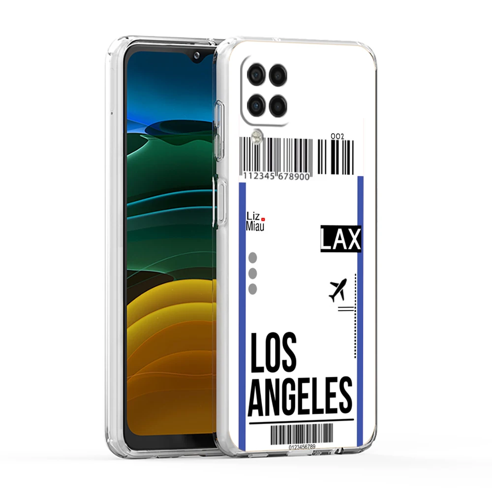 World Travel Ticket Seoul New York Phone Case Cover For Samsung Galaxy A53 A32 A52 A72 A13 A22 A51 A71 A41 A31 A21S 5G TPU Shell