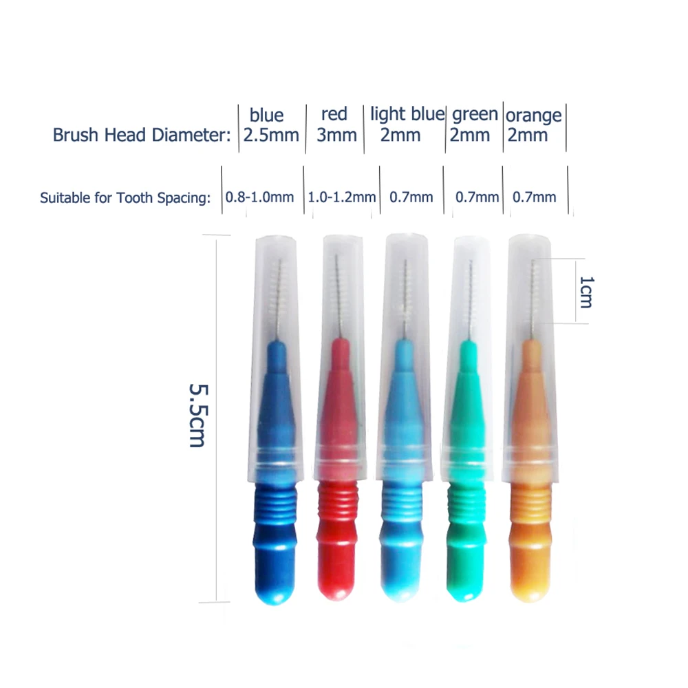 

50Pcs Interdental Brush Dental Tooth Flossing Head Dental Flosser Toothpick Cleaners Tooth Cleaning Tool