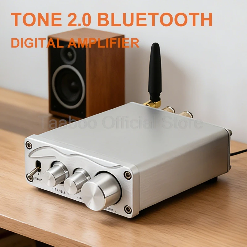 

MA12070 Chip 2 Channel HiFi Digital Amplifier 80Wx2 High Power Bluetooth 5.0 Treble Bass Tone Control For Passive Speaker System