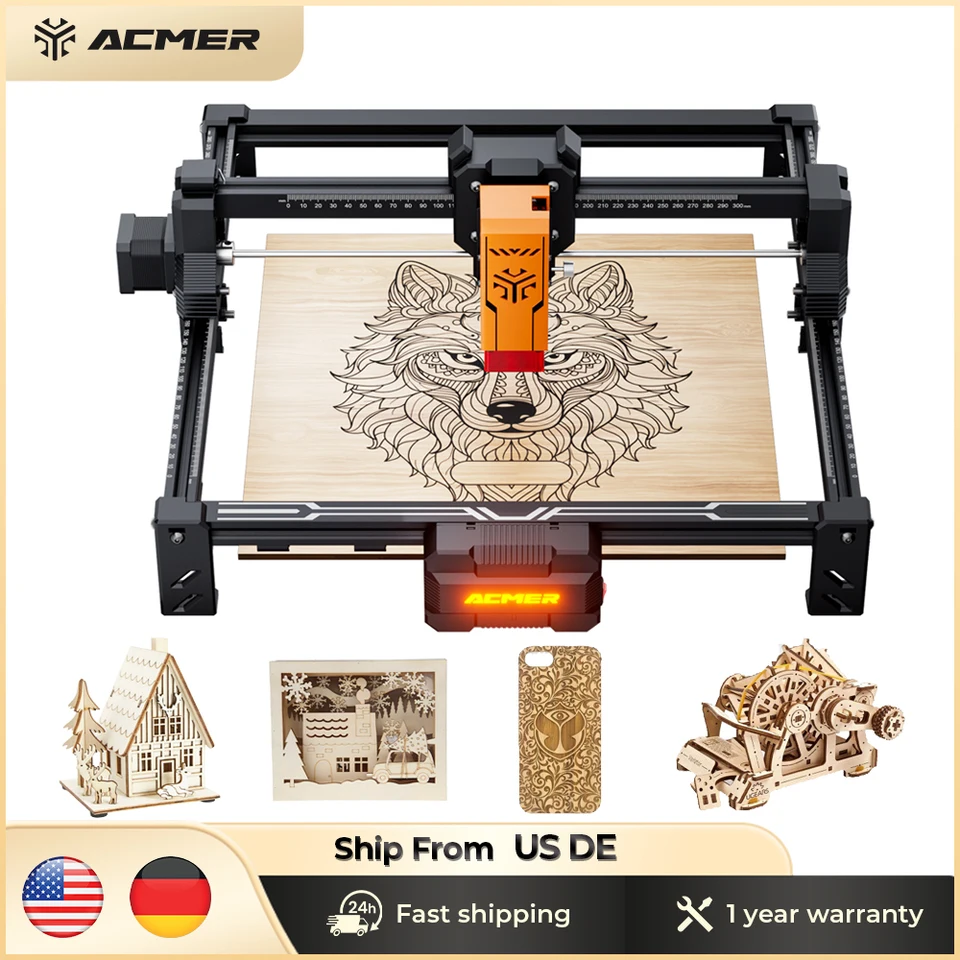 ACMER S2 12W 7W 4W レーザー彫刻機 アップグレード可能 DIY 切断機