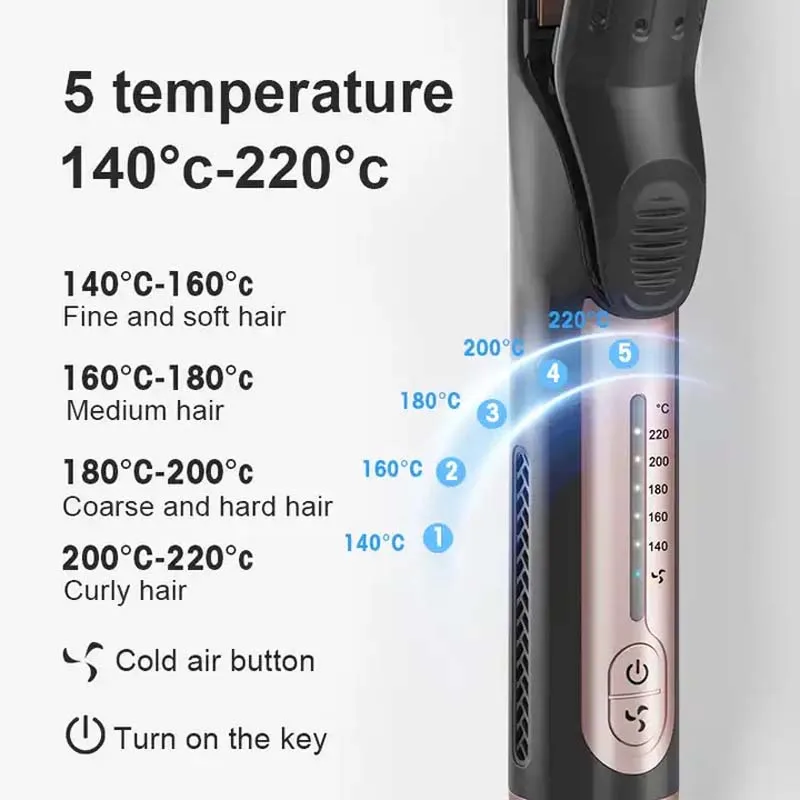 Wielofunkcyjna prostownica do włosów Cool Airflow Styler Professional 2 w 1 i lokówka Ptc Szybkie nagrzewanie Cool Air Hair Flat Irons