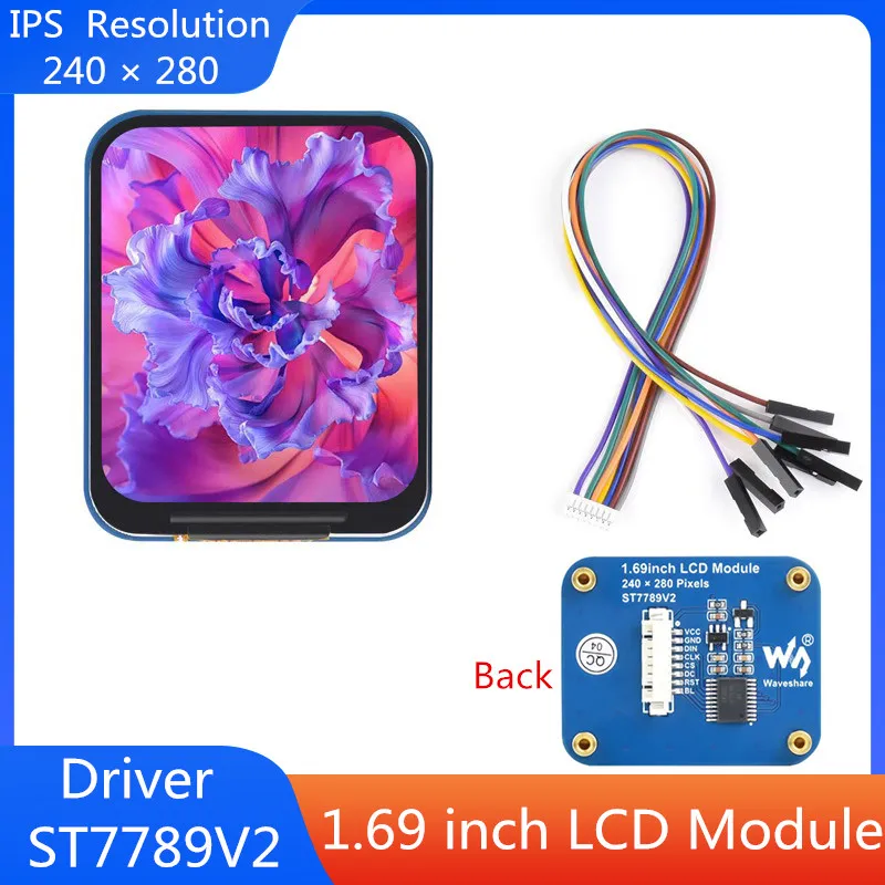 1.69 Inch IPS LCD Display SPI Interface 262K Colors 240×280 Resolution For Arduino ESP32 Raspberry Pi 4B 3B+ Zero