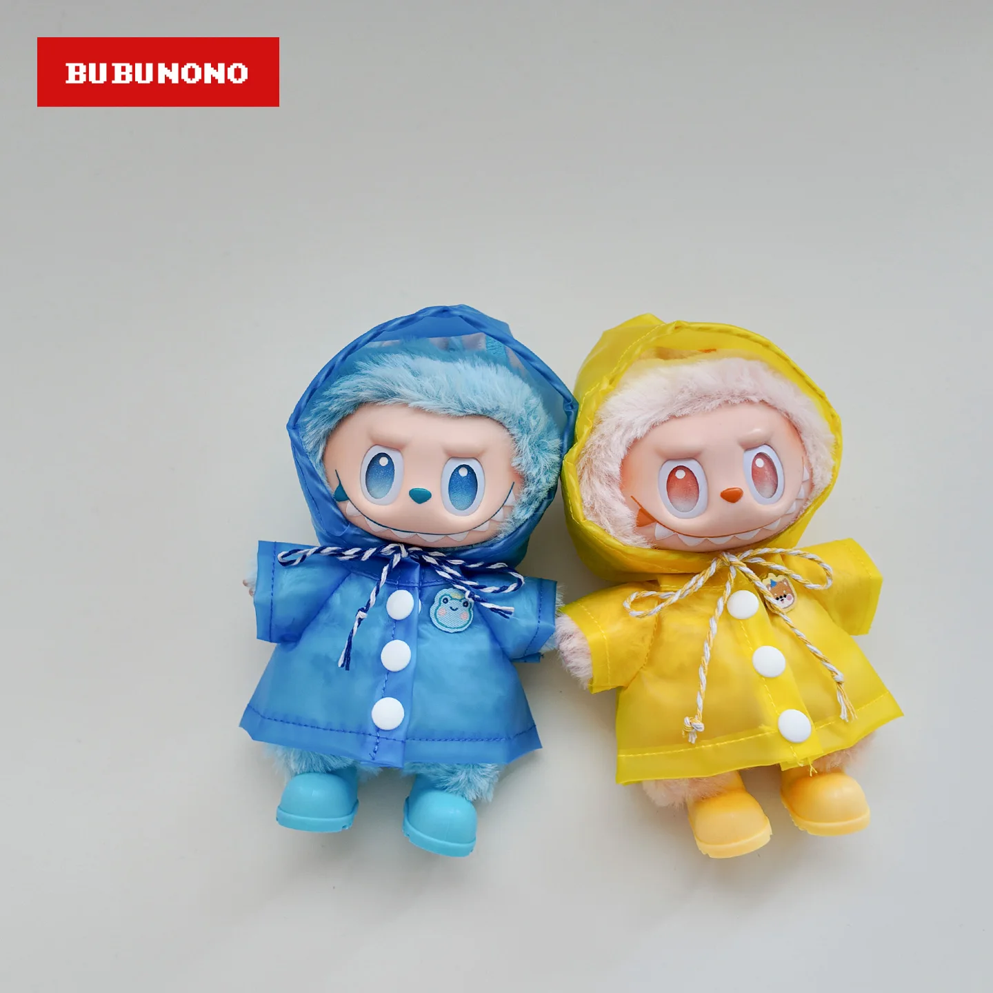

Labubu Doll Colorful Hooded Raincoat & Boots Set for 1.0 2.0 3.0 Generation Plush Figure Cute Weatherproof Outfit