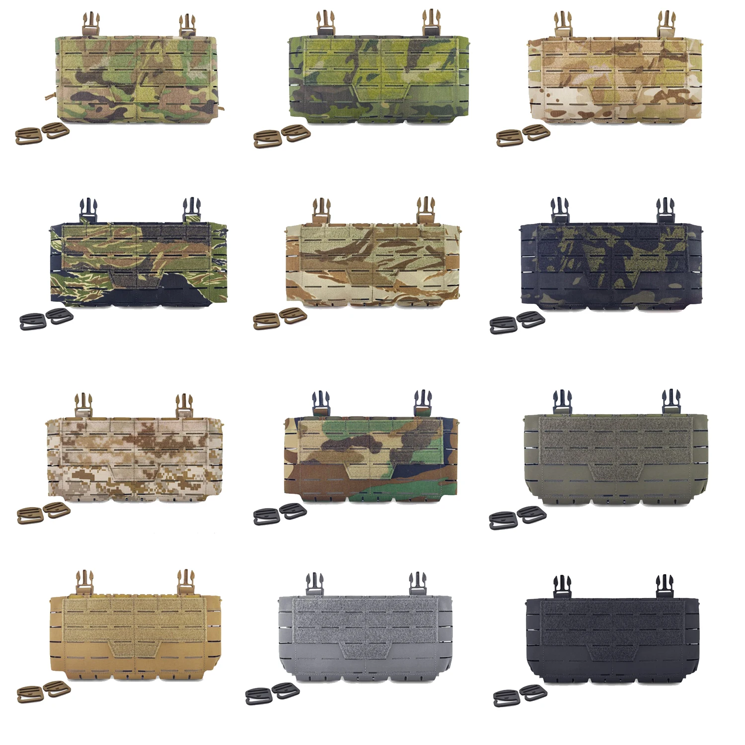 Tactical Magazine Pouch Airsoft Vest Chest Hanging Expansion Bag Gear SC Front Panel V4 Triple 5.56 Molle Conversion Mag Pouch