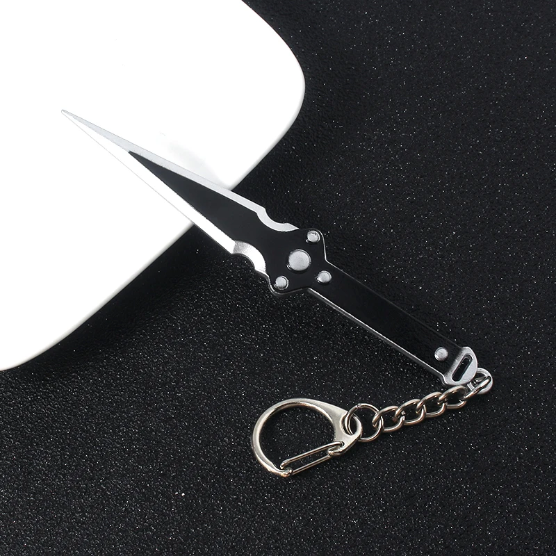 Game Goddess Weapon Keychain Metal Enamel Pendant Dagger Keyrings Axe Keyring for Game Fans Women Men Jewelry Gift