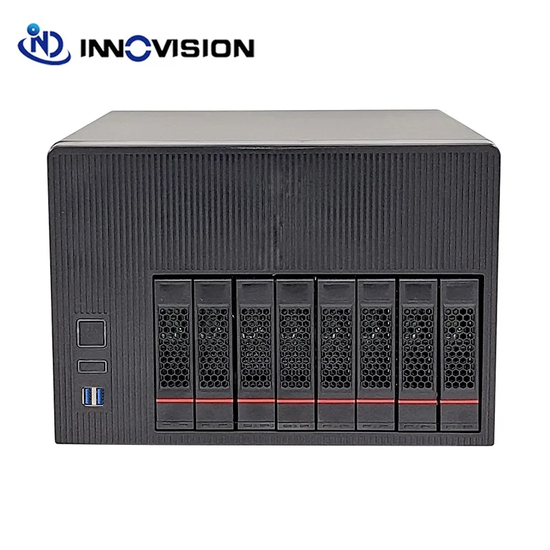 Tooless 8Bays NAS Chassis 8 HDD Bays Hotswap case Support M-ATX Motherboard With 1x60mm fan and 2x9025MM Fans 1x2.5inch bays