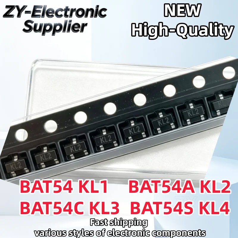 100-500Pcs 100% New BAT54 KL1 BAT54A KL2 BAT54C KL3 BAT54S KL4 SOT23-3 Best Quality In Stock