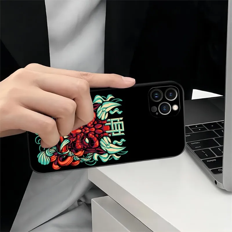 Japanese Oni Hannya Samurai Demon Mask Phone Case 2023 For IPhone 15 14 12 13 11 Pro Max Mini X XR XS Max 7 8 Plus New Black