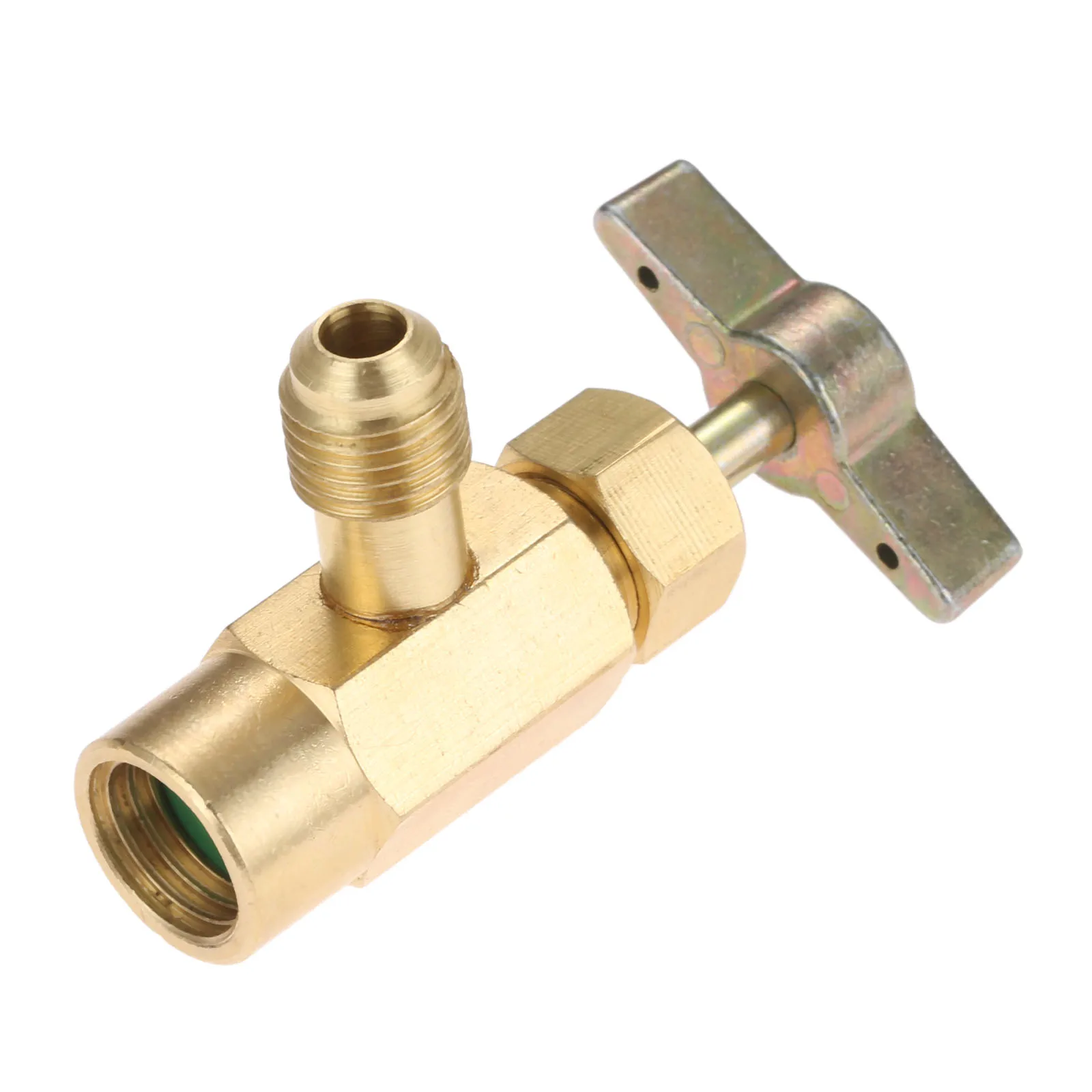 Brass R-1234YF AC Refrigerant Self-Sealing Can Bottle Tap Opener Valve Tool 1/4\