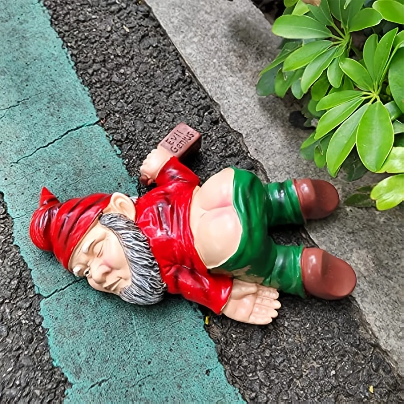 

Naughty Gnomes, 9.5 Inch Tall Funny Garden Gnomes for Patio Yard Lawn Porch Ornament Decor, Great for for Novelty Gift