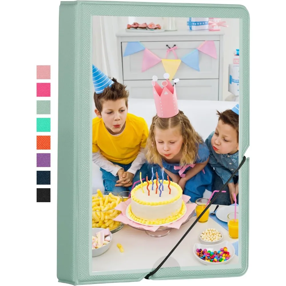 

Small Photo Album 4x6 28 Pockets Plastic 4 x 6 Photo Book Album with Customizable Cover Mini Picture Album for Family