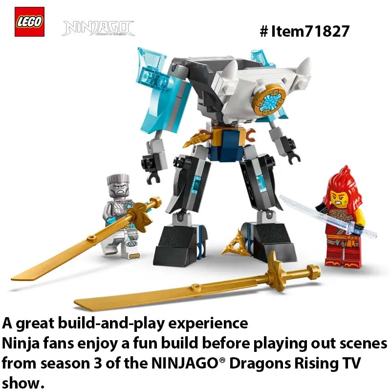 LEGO 71827 NINJAGO Zane's Battle Suit Mech Ninja Toy - Building