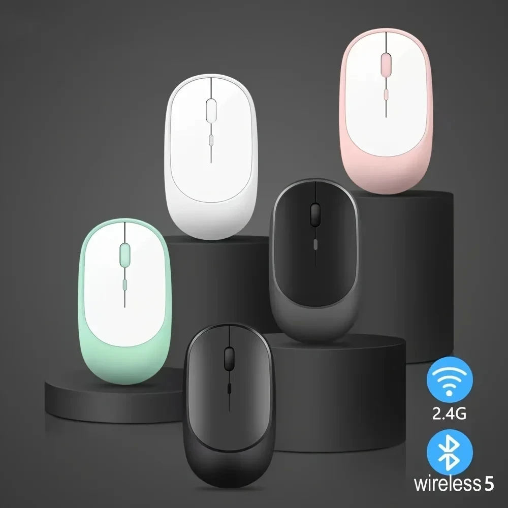 Ratón inalámbrico Bluetooth, silencioso, carga rápida, ajustable, consumo de energía ultrabajo, recargable por USB, para juegos y oficina