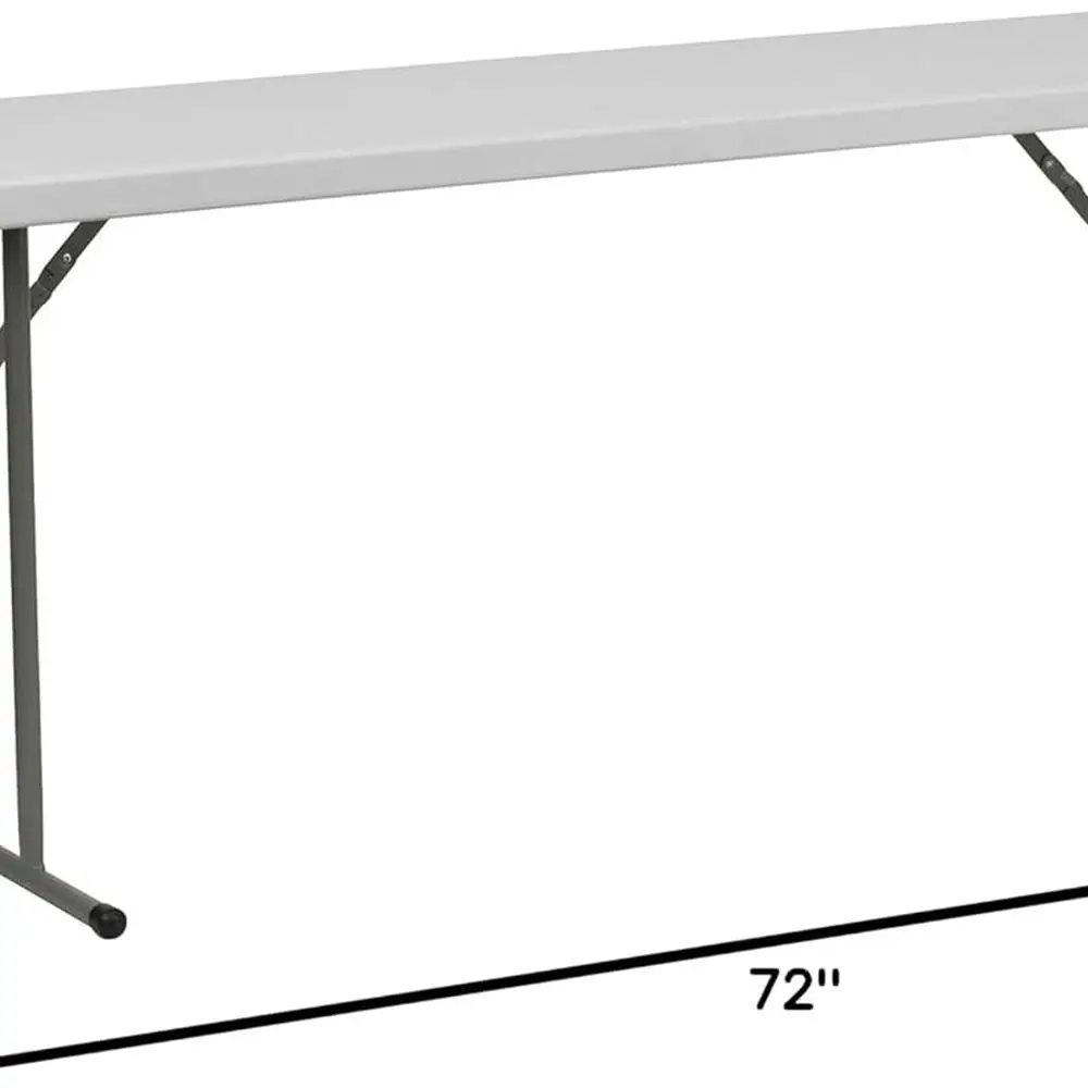 طاولة تدريب بلاستيكية قابلة للطي بطول 6 أقدام من الجرانيت الأبيض من Elon4Pack #3