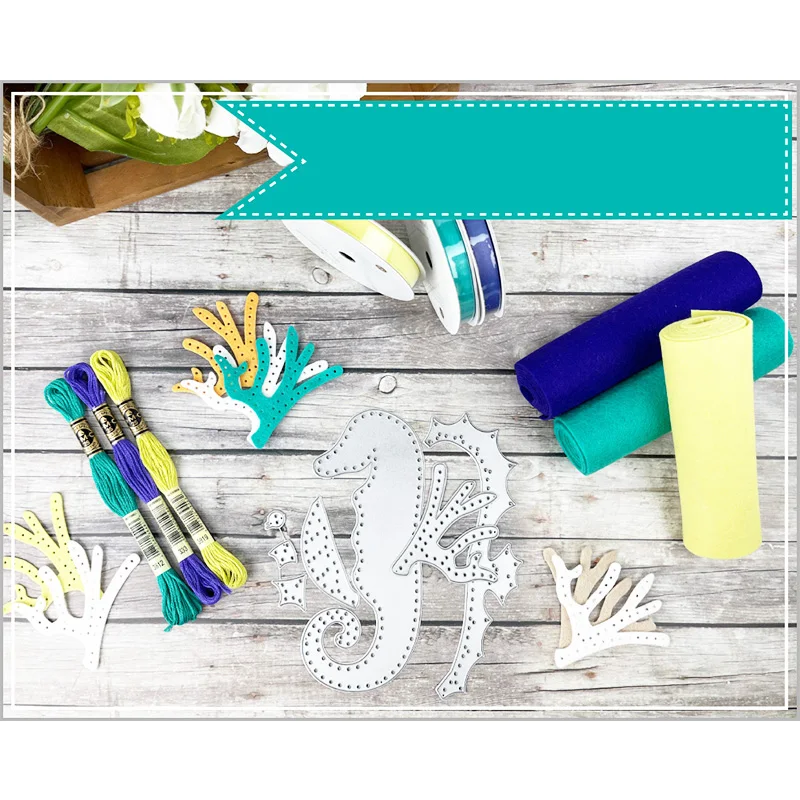 Plush Seahorse 2026 New Metal Cutting Dies For Scrapbook Diary Decoration Embossing Template DIY Greeting Card Handmade