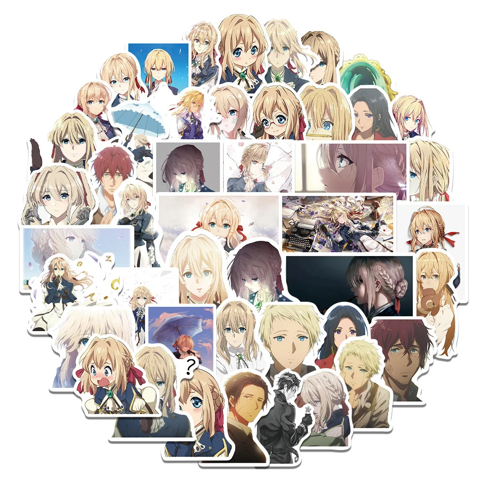 10/30/50PCS Animated Violet Evergarden Graffiti Personality Trend Guitar Sticker Water Cup Computer Suitcase Sticker Wholesale