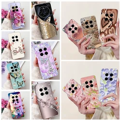 For Honor Magic 7 Pro Phone Case Magic7 Magic 6 Lite 5 Lite Back Cover Girly Fashion Flower Butterfly Paintong Soft TPU Bumper