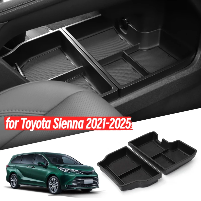 

for Toyota Sienna 2021-2025 Central Lower Storage Box Tray Organizers Tidying Black Car Accessory for Toyota Sienna 2021-2025