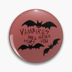 Los vampiros nunca te dañarán, Pin de botón suave personalizable, decoración de Collar, amante divertido, lindo sombrero, Pin de solapa, broche de ropa de Metal