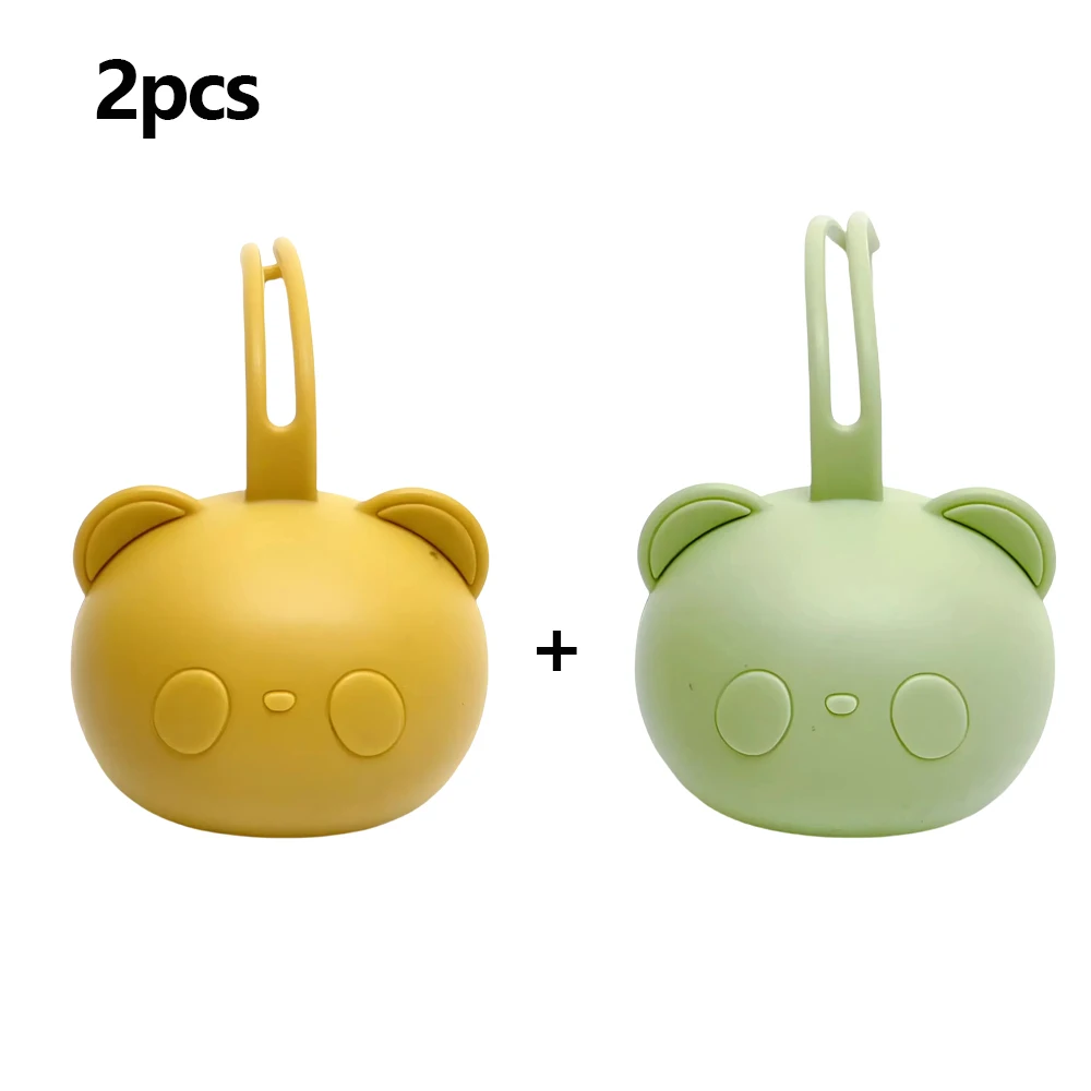 1/5pcs Bear Pacifier Bag Baby Soother Silicone Dust Organiser Bag Portable Baby Pacifier Chain Bag