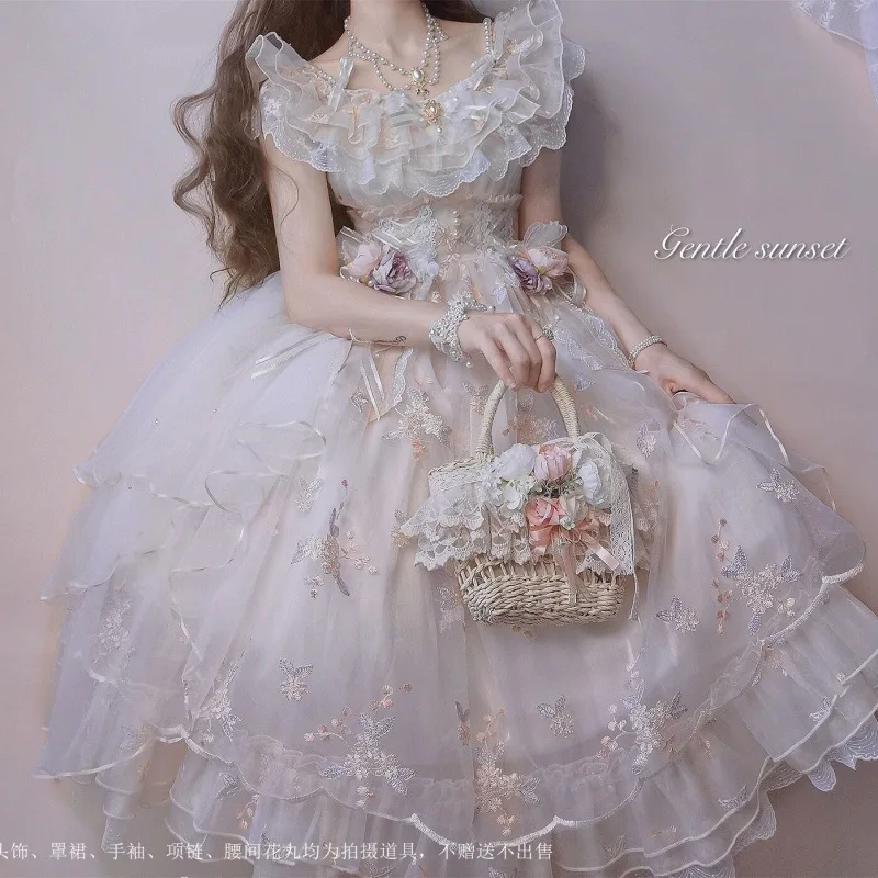 Lolita  embroidered  Lolita flower wedding dress gorgeous and sweet jsk dress