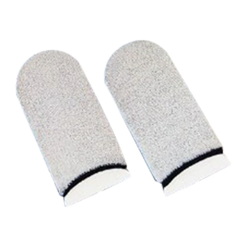 40PCS Gaming Finger Cots Glass Silver Fiber Mobile Phone Touch Non-Slip Gloves White