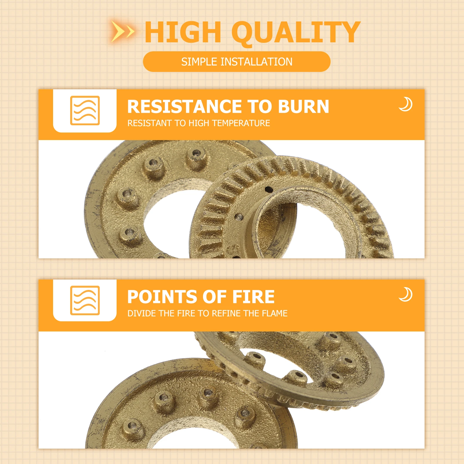 

4 Pcs Center Burner Distributor Durable Copper Alloy Gas Stove Tool Energy Saving Kitchen Gadget Camping Hiking Outdoor