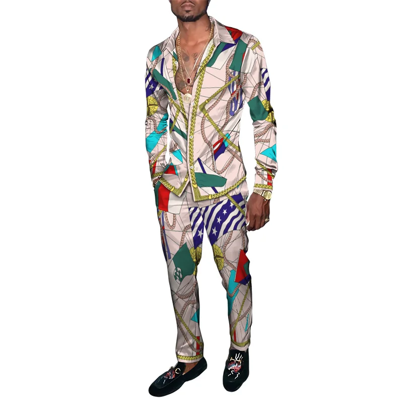 Chemise à carreaux rayés College 3D pour hommes, manches longues, pantalons longs, olympiques vintage trempés, mode respirante, luxe, ensemble de 2