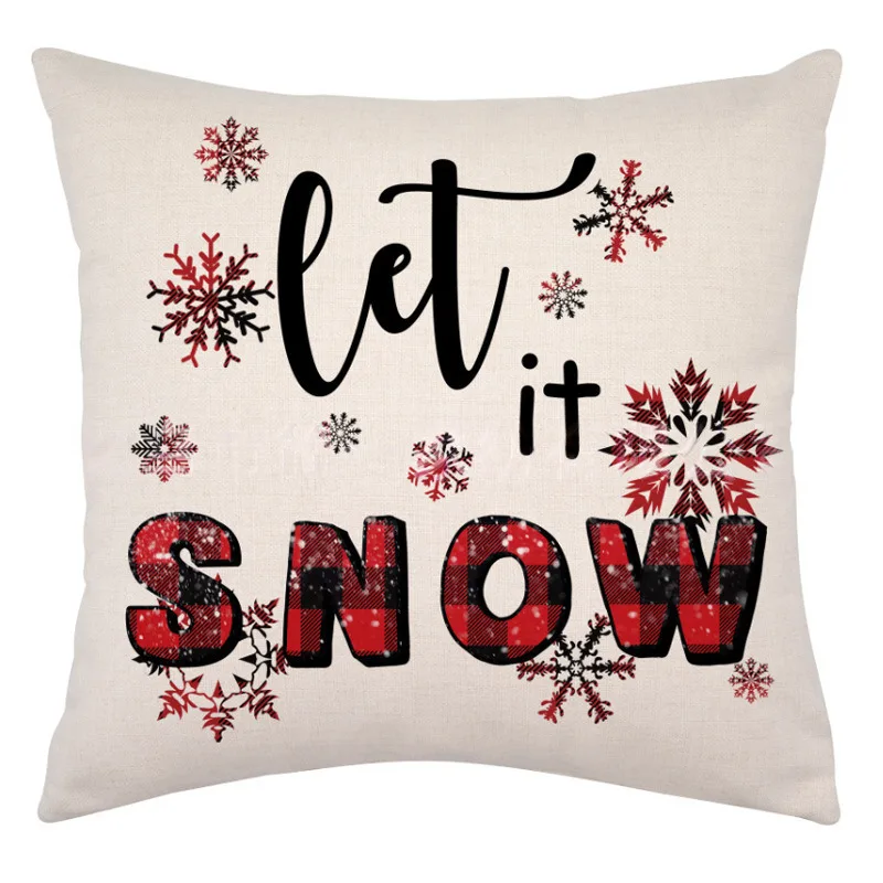 Merry Christmas Cushion Cover Lovely Santa Claus Penguin Deer Print for Sofa Bed Chair Christmas Home Decor Christmas Gift