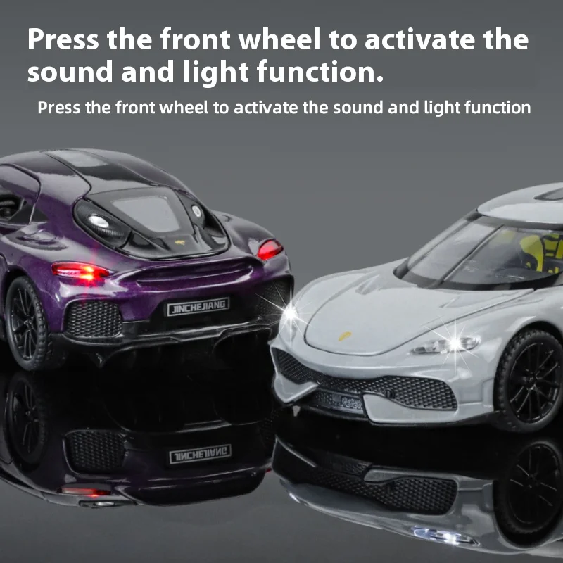 1:32 Gemini gt modello di supercar in lega modello di simulazione modello di veicolo collezione di suoni e luci regali giocattolo per bambini