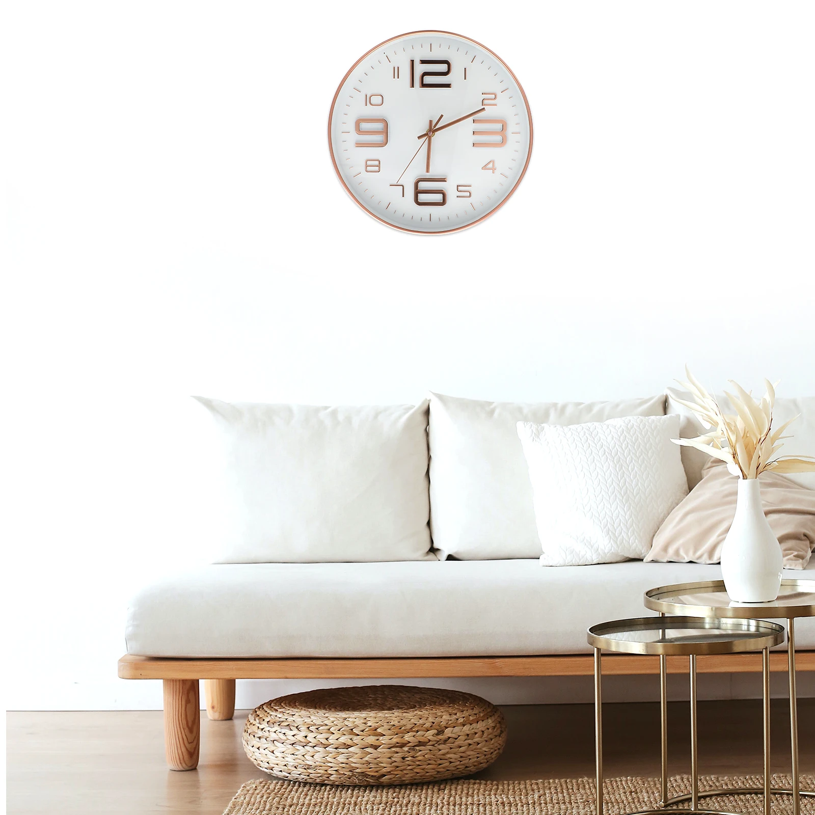 

Modern Minimalist Silent Wall Premium Pointer Glass Design Lightweight Home for Living Room Bedroom Decor Non-Ticking