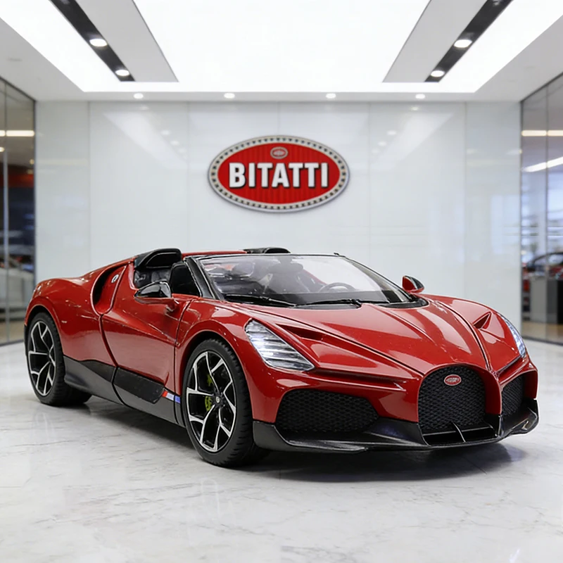 WELLY 1:24 Bugatti W16 Mistral Supercar Legering Auto Diecasts & Toy Vehicles Automodel Miniatuur Schaalmodel Auto Speelgoed voor kinderen