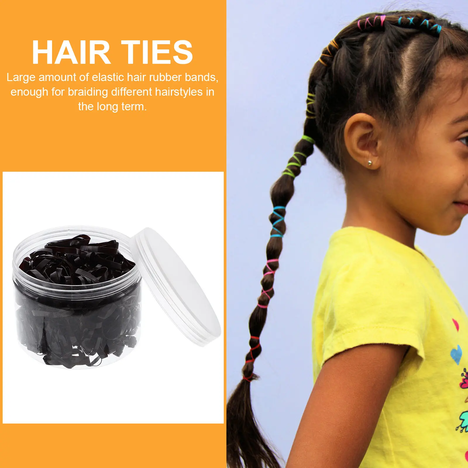 

500Pcs High Elasticity Hair Ties Stretch Elastic Rubber Bands Disposable for Ponytail Bun Braid Hair Ties Scrunchies for Girls