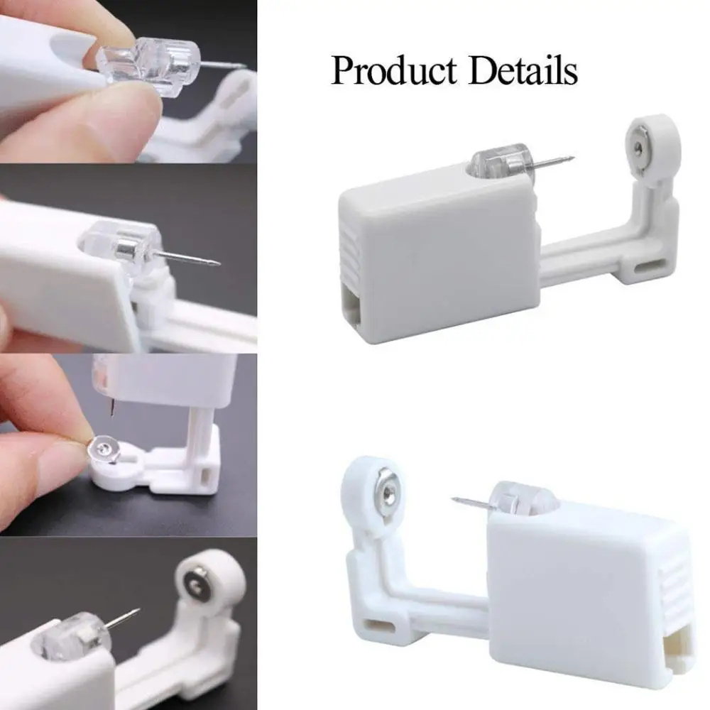 12Pcs Set Disposable Self Piercing Kit with Built In Nose Studs Very Safe Piercing Gun Simple and Convenient Operation Ideal