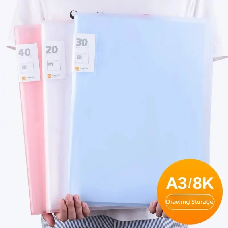 Multi Pocket File A3 Folder Transparent Sheets Protector Puzzle Storage Folder Drawings Display Book For A3 Paper Organizer