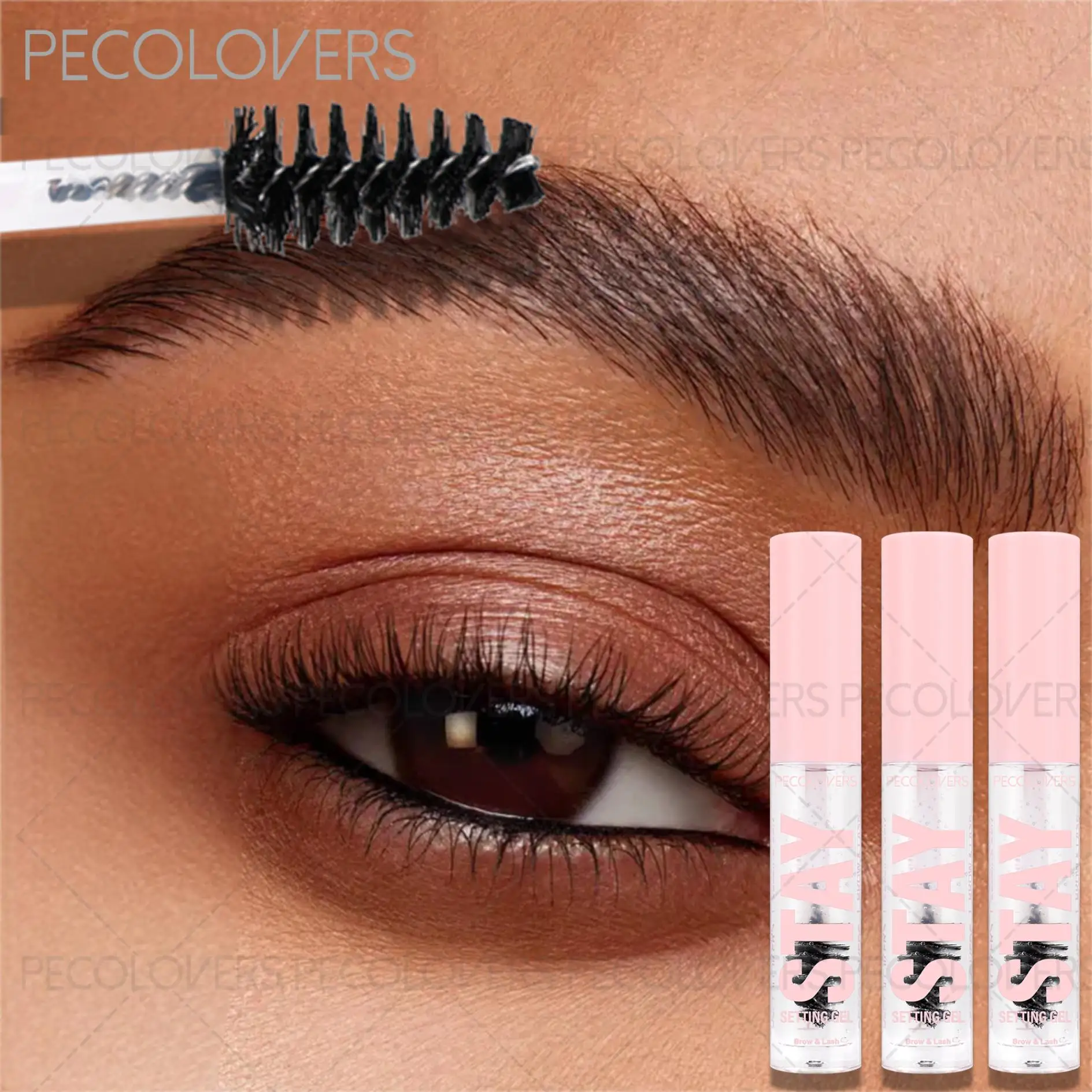 3pcs Waterproof 3D Eyebrow Gel,Sweatproof, Long-Lasting Eyebrow Shaping Gel,Lightweight, Silky Transparent,Built-In Brush