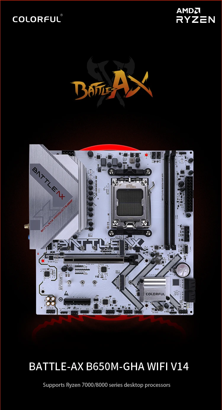 Imagem -03 - Colorido B650 Gaming Motherboard Battle-ax B650m-gha Wifi V14 Função Wi-fi