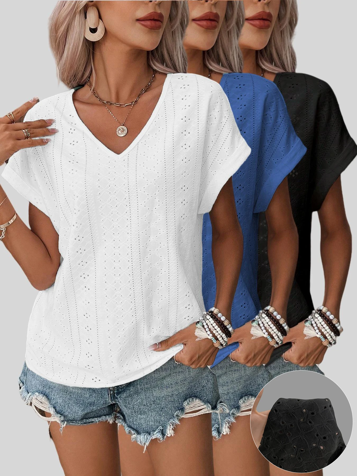 

Повседневная уличная ткань в европейском стиле, свободный женский комплект из трех частей блузки