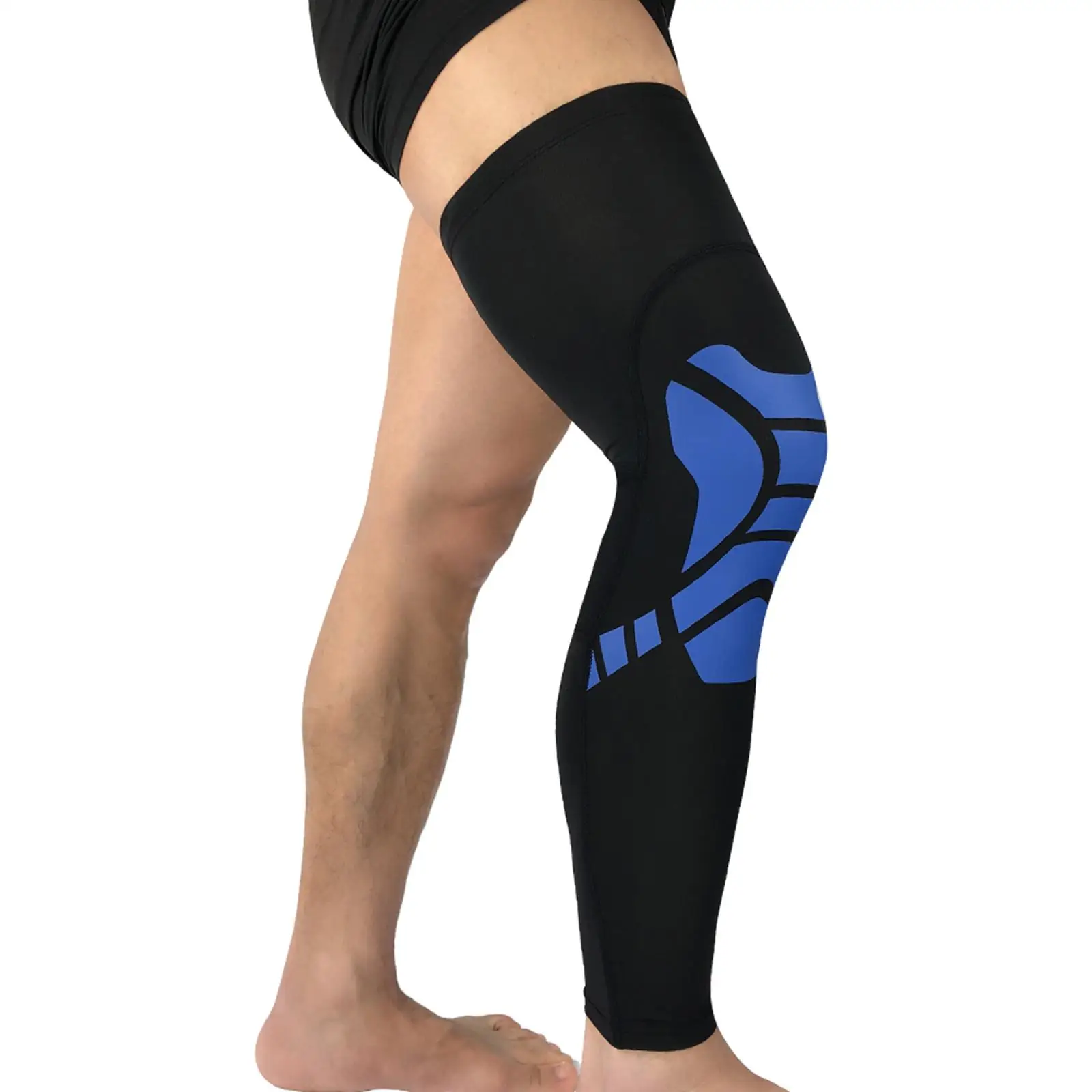 2x1X Knee Sleeve Compression Brace Support Sport Joint Pain Arthritis Black And Blue XL