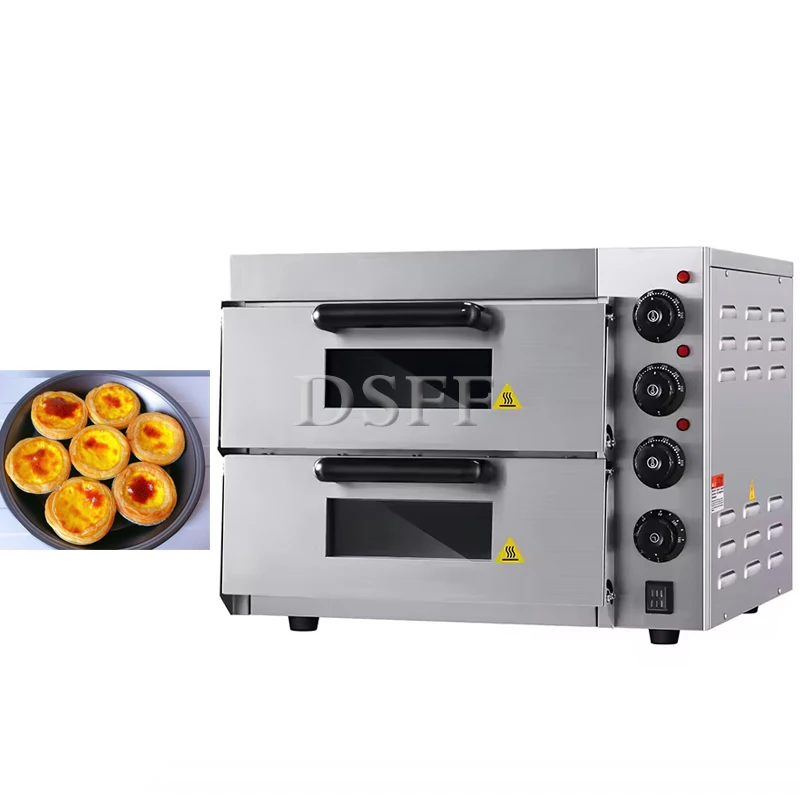 

Double Layer High-Capacity Egg Tart Oven, Commercial Stainless Steel Pizza Baking Machine