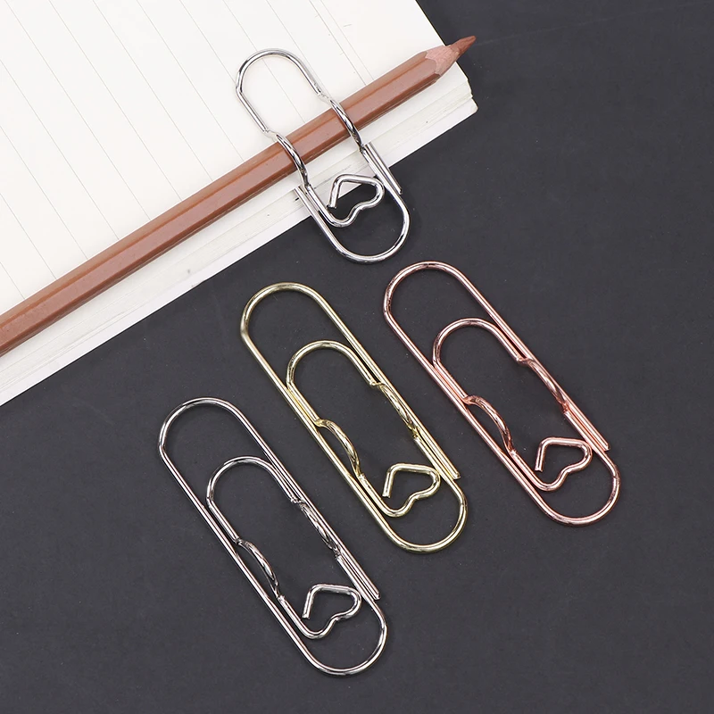 10Pcs Metal Pen Holder Clip Paper Clips Bookmarks Photo Memo Ticket Clip For Notebooks Paper Clips Office Stationery Tool