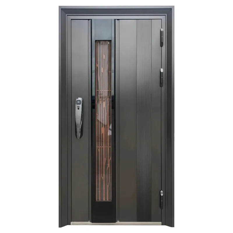 

QiFan Customized Modern Interior Korean-Style Single-Door Entrance Safety Door 304 Stainless Steel Household Thickened